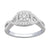 1.00TDW Diamond Bridal Set in 10K White Gold with Four Claws and Micro Pave Setting