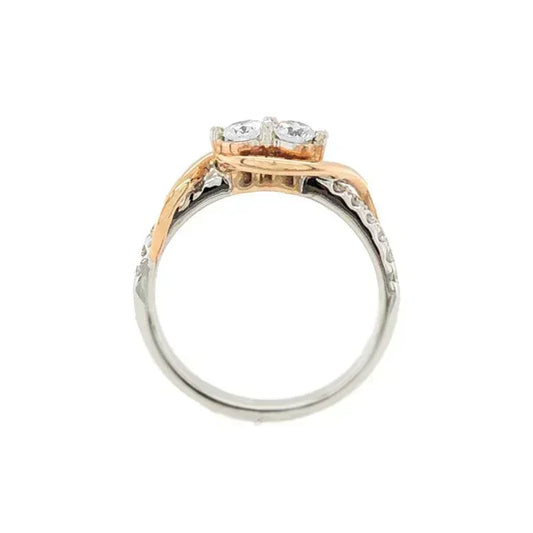 14K White and Rose Gold 0.50TDW Two Diamond Engagement Ring