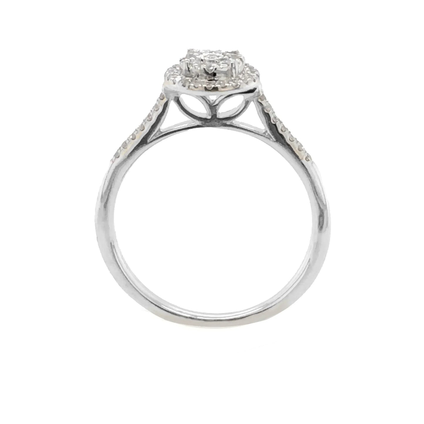 10k White Gold 0.25TDW Diamond Double Round Halo Wedding Set