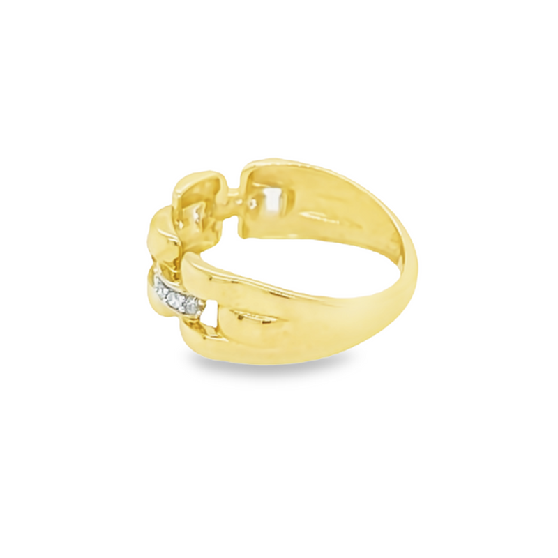 10K Yellow Gold 0.15TDW Diamond Imperial Men&#39;s Ring 