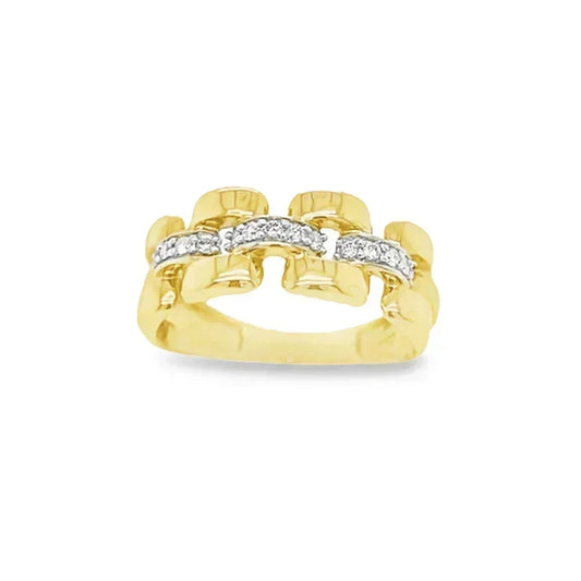 10K Yellow Gold 0.15TDW Diamond Imperial Men's Ring