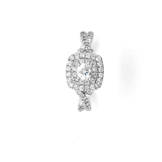14k White 0.90TDW Diamond Solitaire with Infinity Style Engagment Set