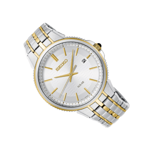 Seiko men's silvertone stainless steel solar watch online