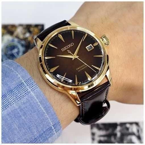 Seiko Presage Limited Edition Gold Case Brown Dial Automatic Men's Watch SRPD36J1