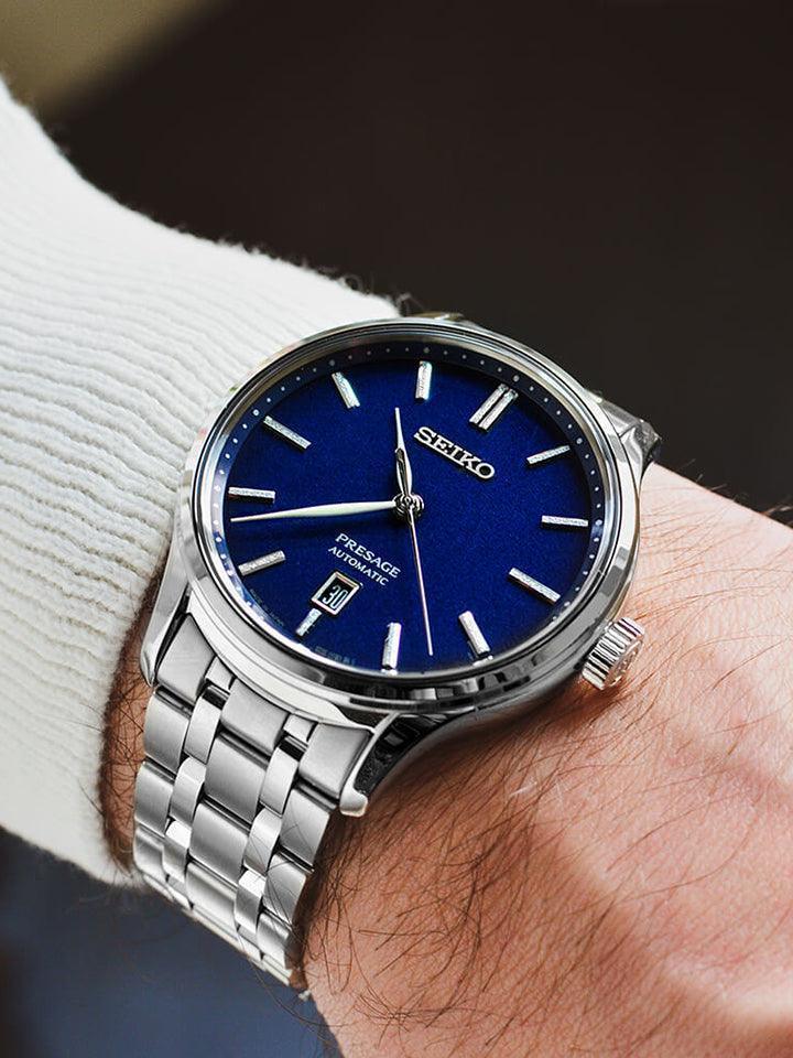 Seiko Presage Dark Blue Dial Steel Sapphire Glass Men's Watch SRPD41J1
