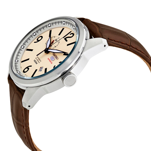 Sport Watch With Brown Leather Strap