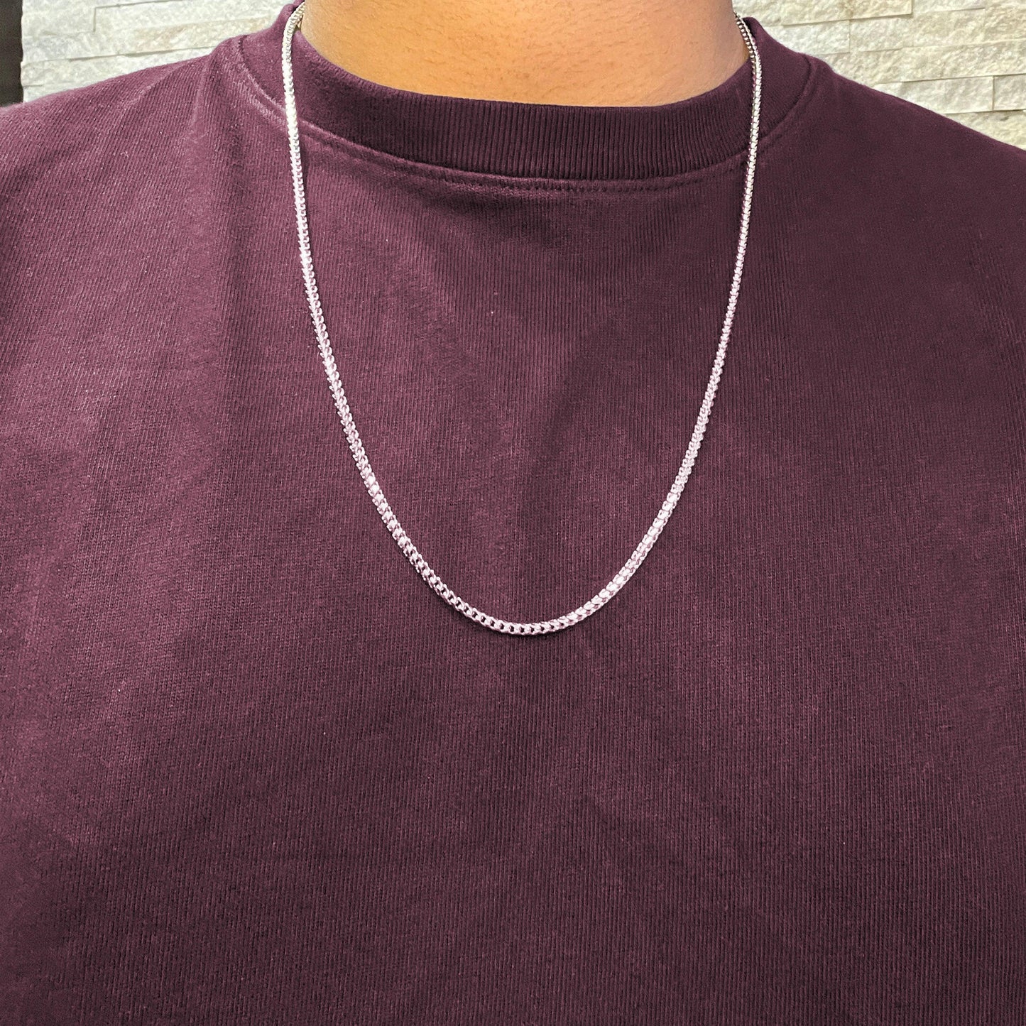 14K White Gold Franco 2.0 mm Italian Chain