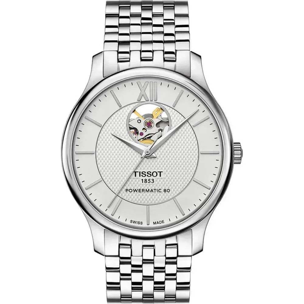 Tissot Tradition Powermatic 80 Open Heart Automatic Men's Watch T0639071103800