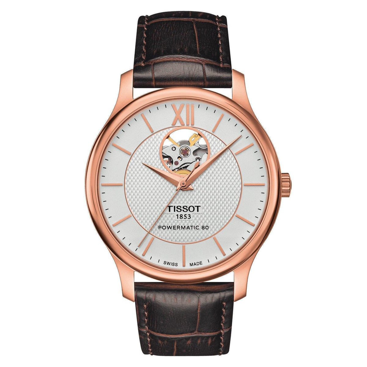 Tissot Tradition Powermatic 80 Open Heart Automatic Men's Watch T0639073603800