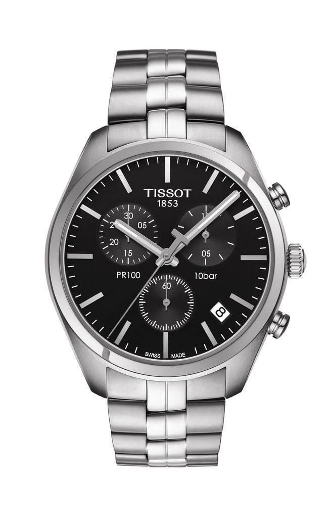 Tissot PR 100 Black Dial Chronograph Quartz Men's Watch T1014171105100