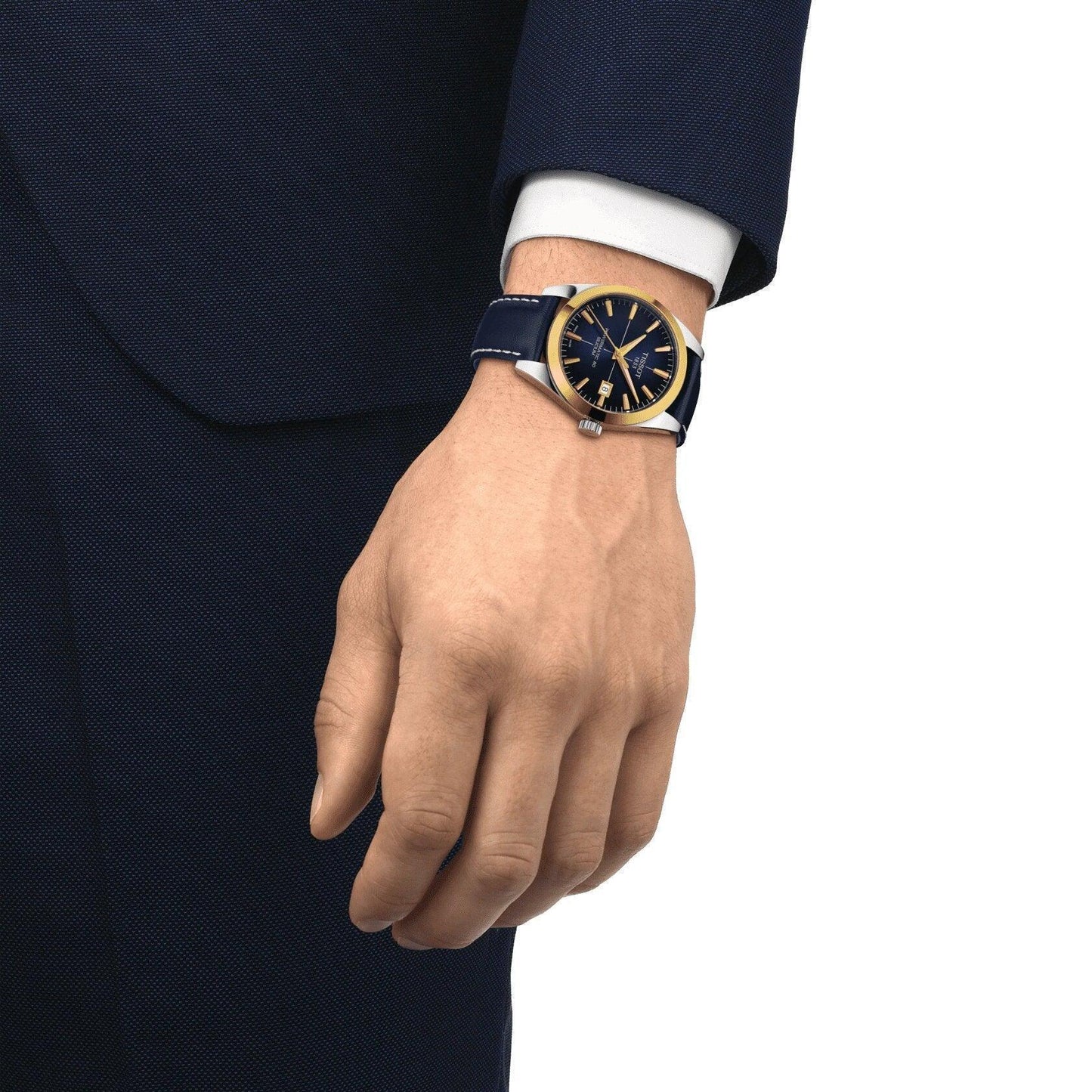 Tissot Gentlemen Powermatic 80 Siliciu Solid 18K Gold Bezel Automatic Mens Watch T9274074604101