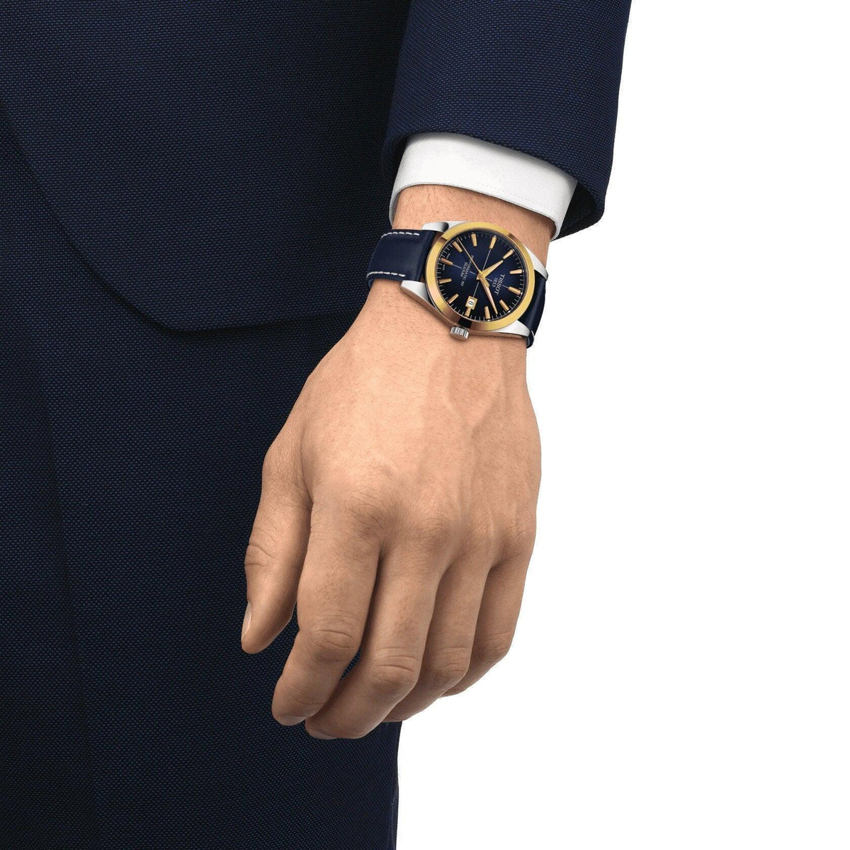 Tissot Gentlemen Powermatic 80 Siliciu Solid 18K Gold Bezel Automatic Mens Watch T9274074604101