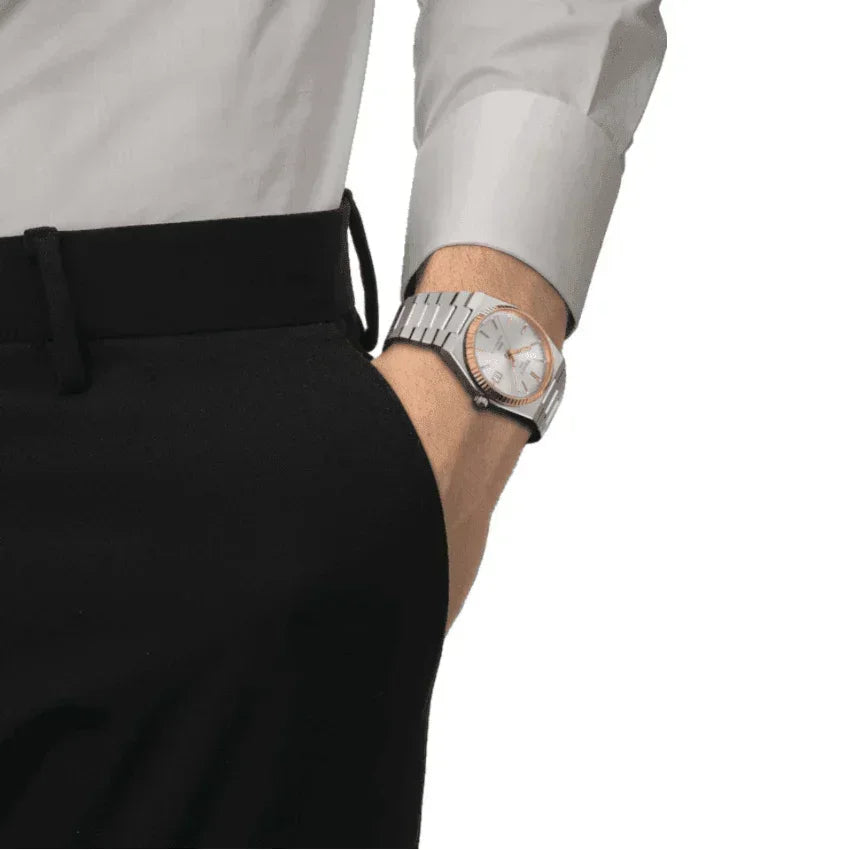 Tissot PRX Powermatic 80 Steel and 18K Gold Bezel Automatic Mens Watch T9314074103100