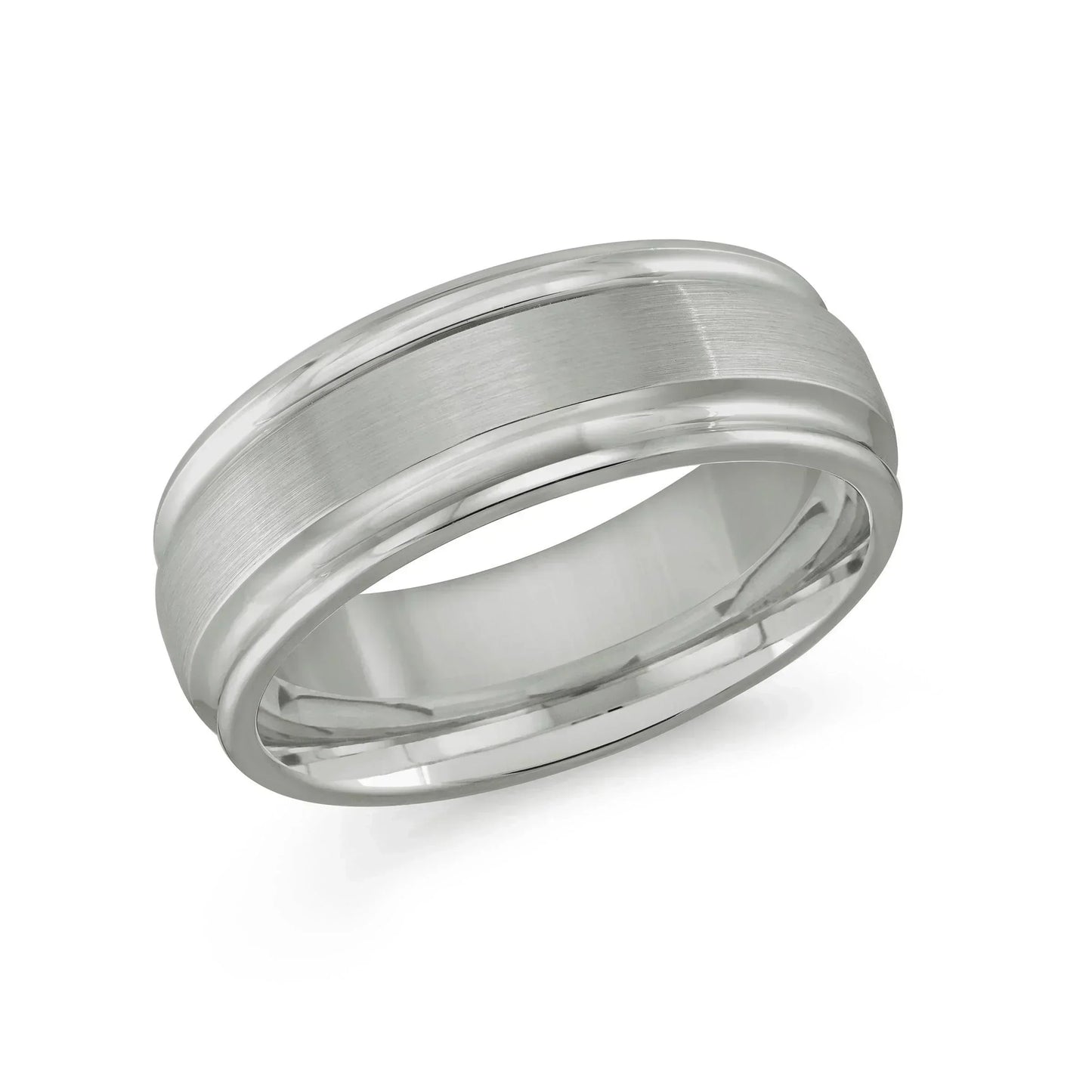 8mm White Tungsten Carbide Wedding Band