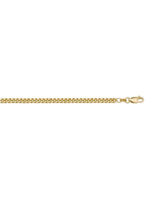 10k Yellow Gold Curb Link 2.0 mm Light Plated Italian Chain