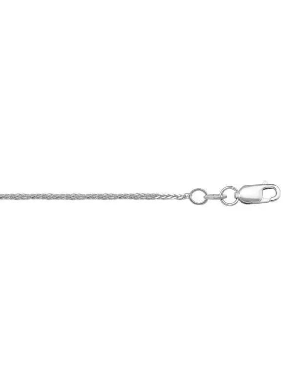 10k, 14k White Gold Square Wheat 0.8 mm Italian Chain
