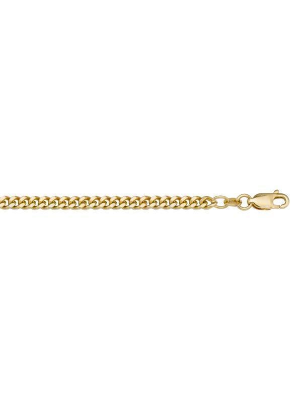 10k, 14k Yellow Gold Curb Link 2.7 mm Italian Chain