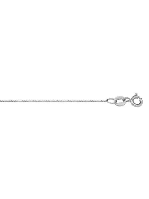 10k, 14k White Gold Box Link 0.6 mm Italian Chain