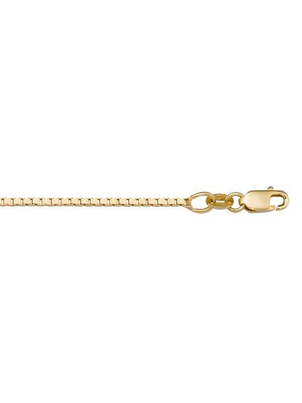 10k, 14k Yellow Gold Solid Box Link 1.3 mm Italian Chain