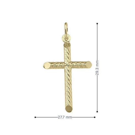 10, 14, 18 Karat Yellow Gold Religious Classic Italian Cross