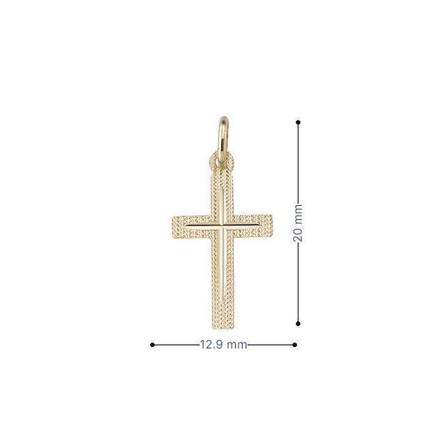 14 Karat Yellow Gold Religious Italian Cross in Cross Pendant