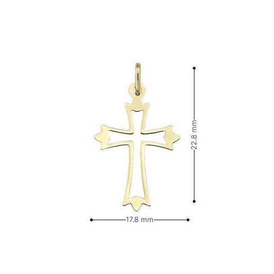 14k Yellow Gold Religious Italian Cross in Cross Pendant
