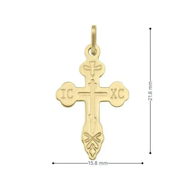 10, 14, 18 Karat Yellow Gold Religious Classic Italian Catholic Cross