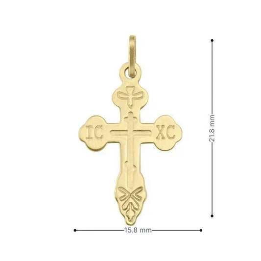 10, 14, 18 Karat Yellow Gold Religious Classic Italian Catholic Cross