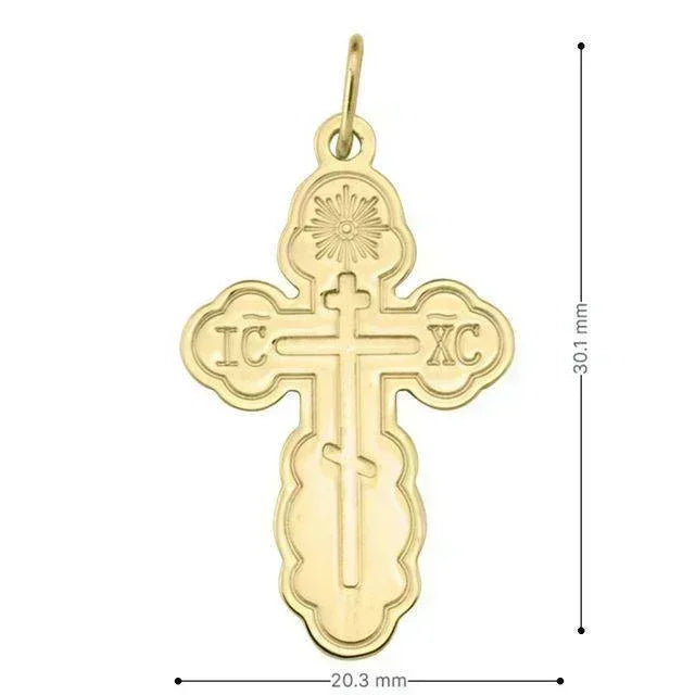 10, 14, 18 Karat Yellow Gold Religious Classic Italian Catholic Cross