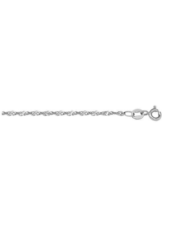 14 Karat White Gold 1.3 mm Singapore Italian Chain