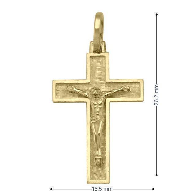 10k, 14k, 18k Yellow Gold Religious Italian Cross With Crucifix