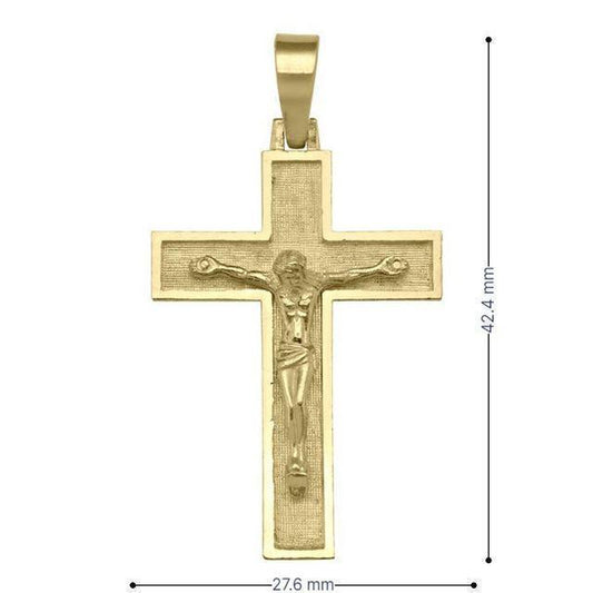 10k, 14k, 18k Yellow Gold Religious Italian Cross with Crucifix