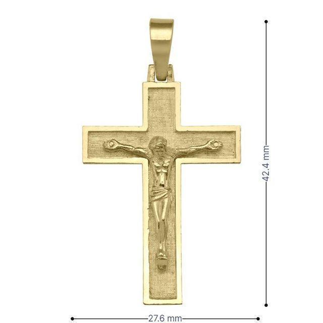 10k, 14k, 18k Yellow Gold Religious Italian Cross with Crucifix