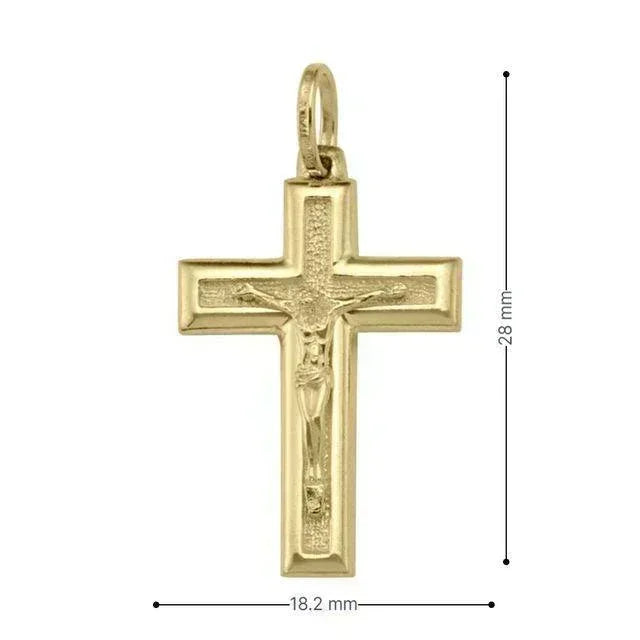 10k, 14k, 18k Yellow Gold Religious Italian Cross with Crucifix