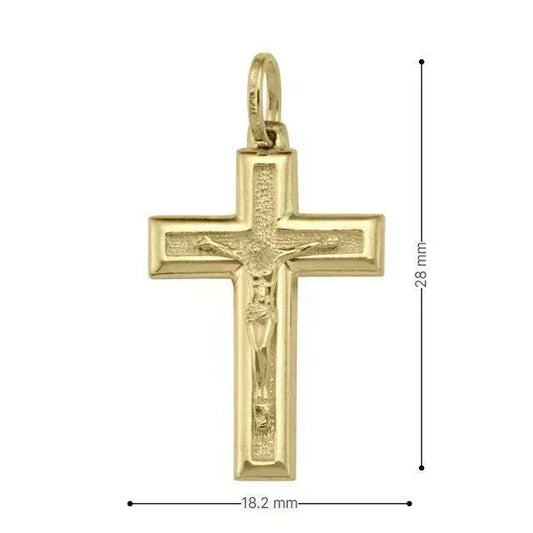 10k, 14k, 18k Yellow Gold Religious Italian Cross with Crucifix