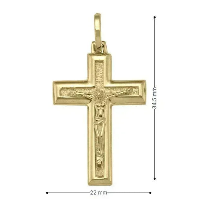 10k, 14k, 18k Yellow Gold Religious Italian Cross with Crucifix