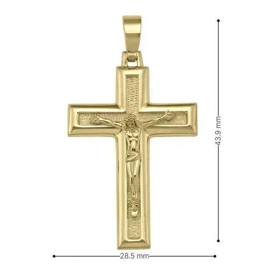 10k, 14k, 18k Yellow Gold Religious Italian Cross with Crucifix