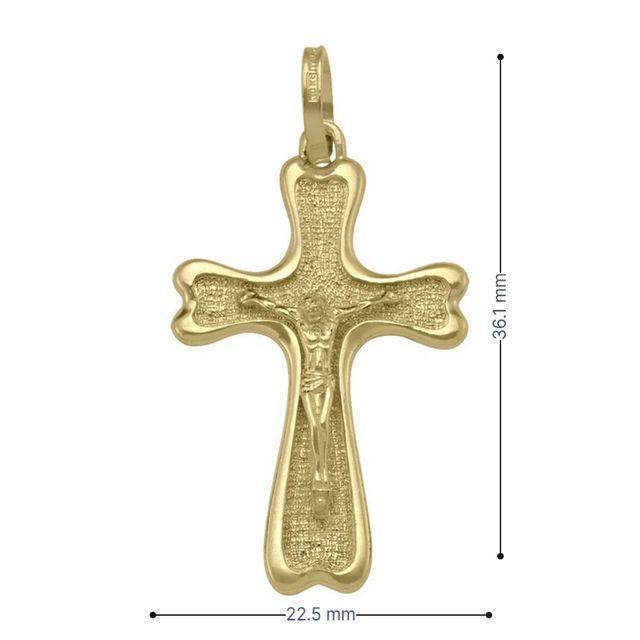 10k, 14k, 18k Yellow Gold Solid Religious Italian Cross with Crucifix