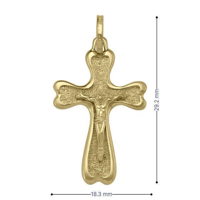 10k, 14k, 18k Yellow Gold Solid Religious Italian Cross with Crucifix