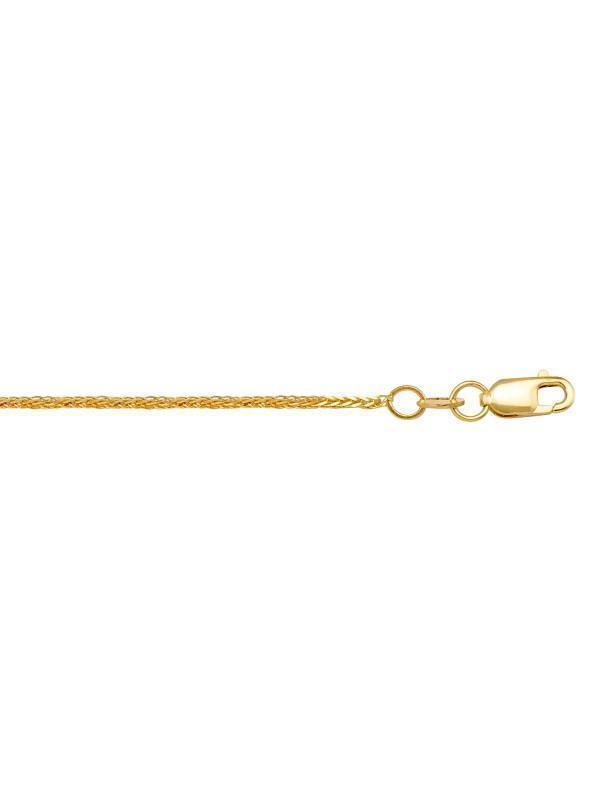 10k, 14k Yellow Gold Square Wheat 0.8 mm Italian Chain