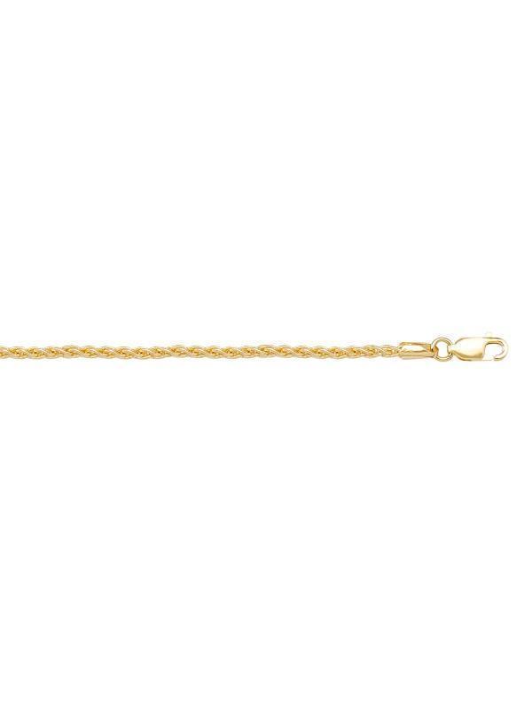10k, 14k Yellow Gold Round Wheat 1.3 mm Italian Chain