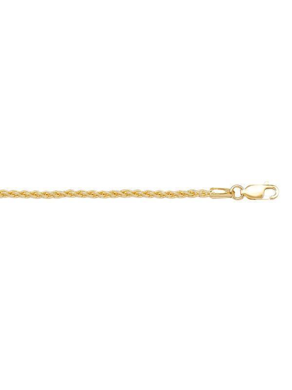 10k, 14k Yellow Gold Round Wheat 1.5 mm Italian Chain