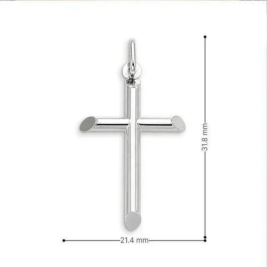 10, 14, 18 Karat White Gold Medium Religious Classic Italian Cross