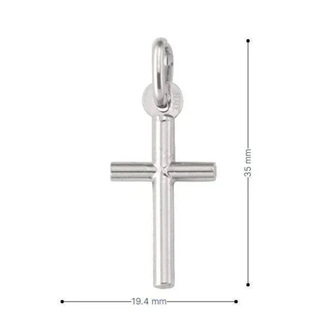 10, 14, 18 Karat White Gold Religious Classic Italian Cross Pendant