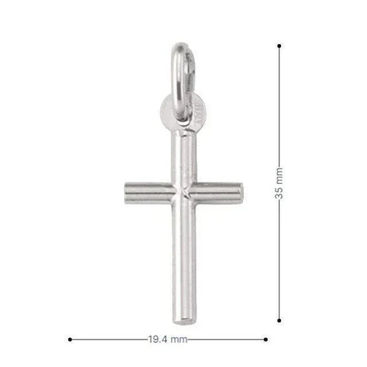 10, 14, 18 Karat White Gold Religious Classic Italian Cross Pendant