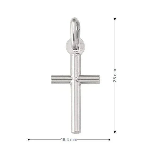 10, 14, 18 Karat White Gold Religious Classic Italian Cross Pendant