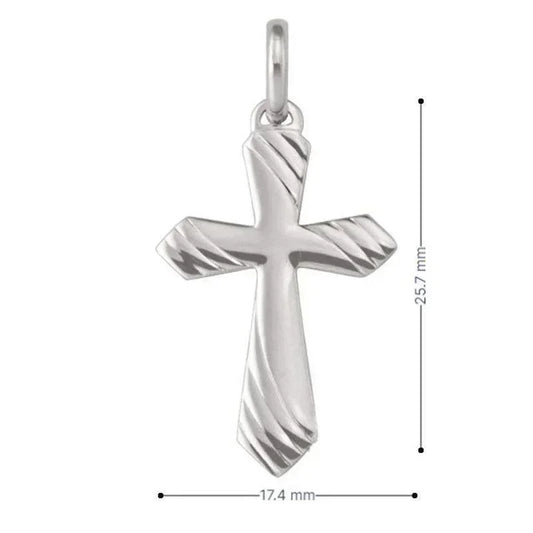 10, 14, 18 Karat White Gold Religious Classic Italian Cross