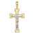 14k, 18k Yellow Gold Fancy Religious Italian Cross with White Gold Crucifix