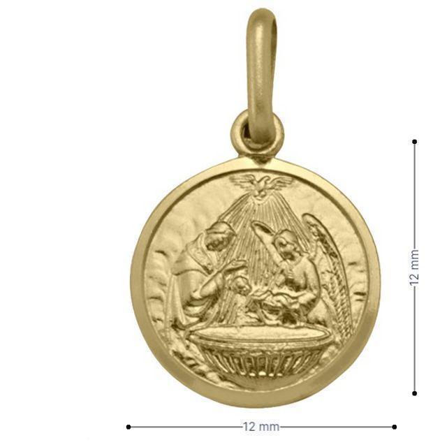10, 14, 18 Karat Yellow Gold Solid Baptism Medalion