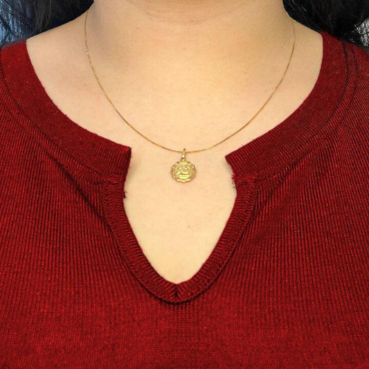 10, 14 Karat Yellow Gold Hollow Baptism Medalion